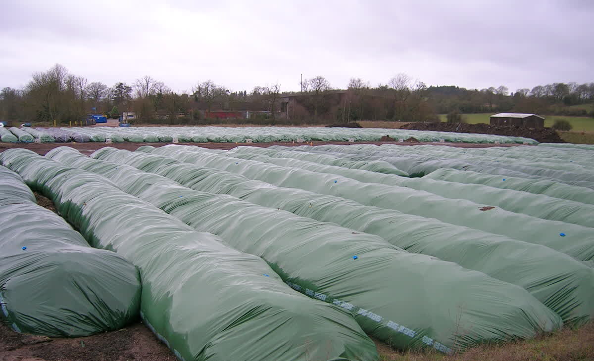 Loaded composting system ready for aeration